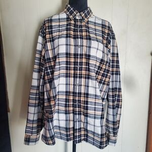 Eddie Bauer Mens Button Up Plaid Flannel Shirt Size XL